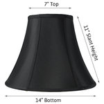 HomeConcept - With Lining Bell Premium Lampshade 7"x14"x11", Black - Home Concept Signature Shades  feature the finest premium shantung fabric.   Durable Upholstery-Quality fabric means your new lampshade will last for decades. It won't get brittle from smoke or sunlight like less expensive fabrics.  Heavy brass and steel frames means your shades can withstand abuse from kids and pets. It's a difference you can feel when you lift it.    Premium Black Shantung Fabric  Casual Style Bell-Curved Shades Lampshade, Finial not Included  Deluxe lampshade, found in better lighting showrooms. Durable Hotel quality shade.  7 Top x 14 Bottom x 11 Slant Height  Spider Fitter  Fits best with a 9 harp.