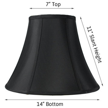 With Lining Bell Premium Lampshade 7"x14"x11", Black