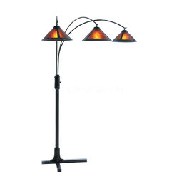 Mica 3 Light Arc Floor Lamp in Bronze - Floor Lamps