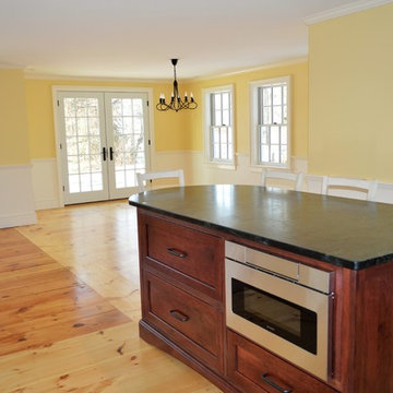 Cherry island with open concept dining room