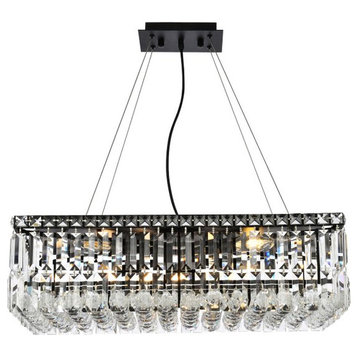 Maxime 6-Light Chandelier in Black & Clear