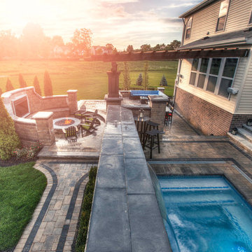 Outdoor Entertainment Patio, Spa, and Fire Pit