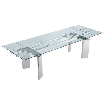 Modrest Viking Modern Extendable Glass Dining Table