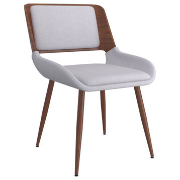 Mid-Century Modern Fabric Side Chair, Gray