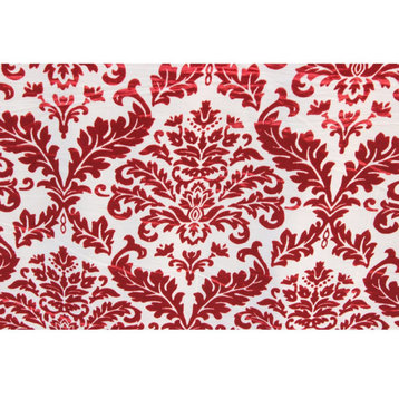 Cayenne Red Damask Fabric By The Yard Upholstery Curtain Velvet Designer Damask