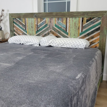 King Size rustic Headboard and Bedframe