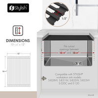 STYLISH 15 1/4" Black Workstation Sink Roll-up Drying Rack/Trivet