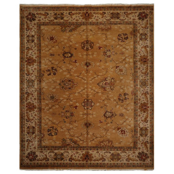 9'4''x11'8'' Hand Knotted Wool Turkish Oushak Oriental Area Rug Caramel