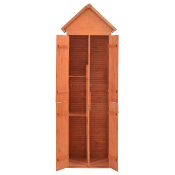 vidaXL Outdoor Storage Shed Garden Shed with Shelves Wooden Backyard Shed