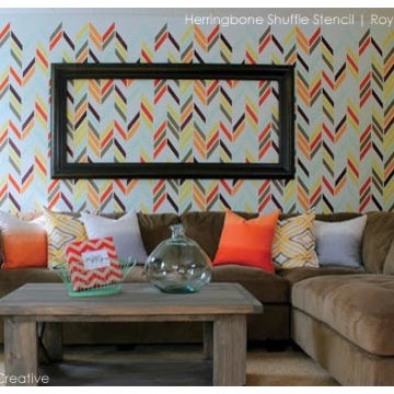 Herringbone Shuffle Stencil Projects