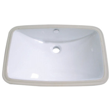 Forum White China Undermount Bathroom Sink With Overflow Hole