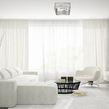 Gayton 2-Light Flush Mount Ceiling Light, Brushed Nickel, Perforated Shade