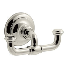 Kohler Co Robe And Towel Hooks Houzz Kohler Artifacts Double Robe Hook Vibrant Polished Nickel Towel Hooks