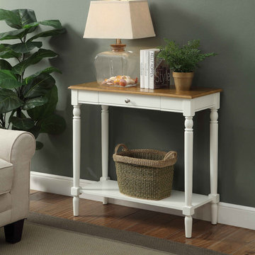 French Country Hall Table with Drawer and Shelf