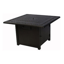 Woodard 42" Square Empire Cast Top Fire Pit - Fire Pits