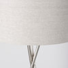 Ambrose 20.0L x 20.0W x 61.8H Silver Metal W/Beige Fabric Shade Floor Lamp