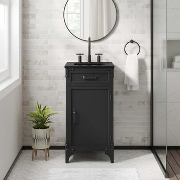 Steamforge 18" Bathroom Vanity, Black Black
