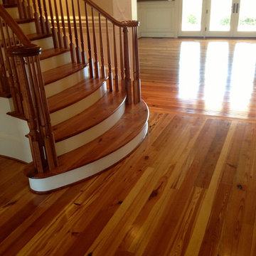Reclaimed Heart Pine Flooring & Staircase