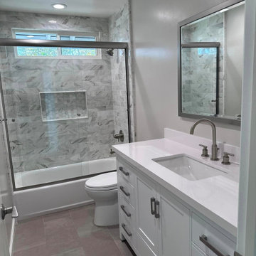 Beautiful remodeled guest bathroom.