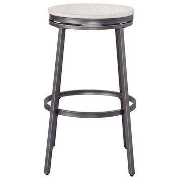 American Woodcrafters Jaidon Backless Gray Metal 30-inch Seat Height Bar Stool