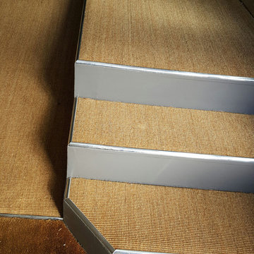 Golden Sisal Carpet Installed to Stairs