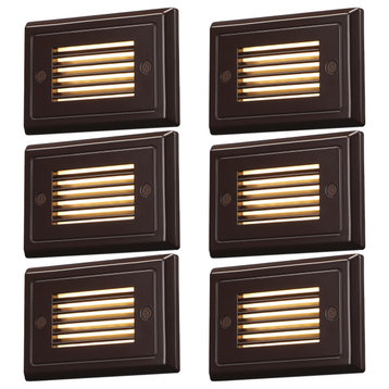 Dimmable 120V LED Step Lights, 3000K Warm White, Oil Rubbed Bronze, 6-Pack