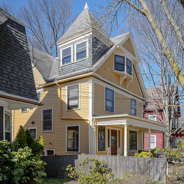 Yellow Victorian with slate roof "After"