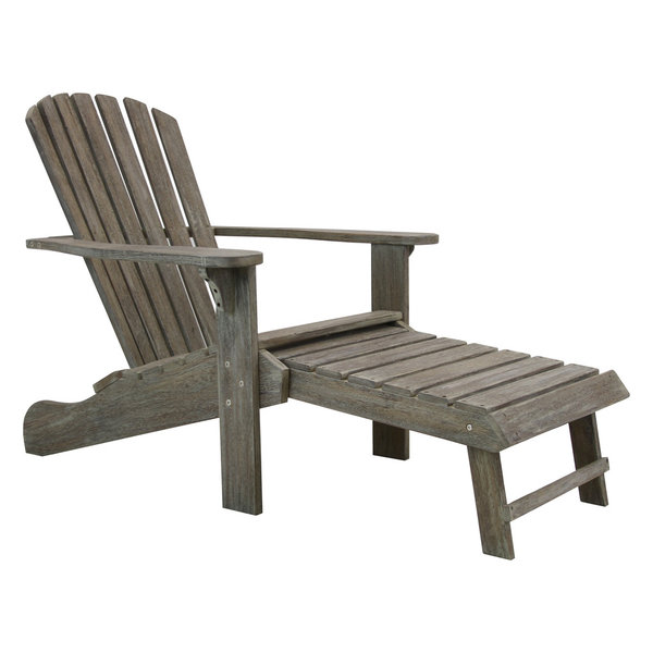 Outdoor Interiors Gray Wash Eucalyptus Adirondack Chair With Built Gray Wash Eucalyptus Adirondack Chair