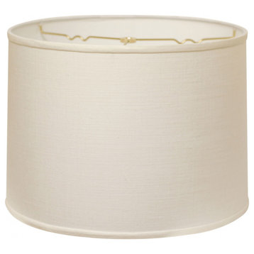14" White Throwback Drum Linen Lampshade