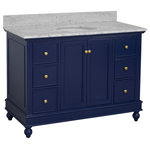 Kitchen Bath Collection - Bella 48" Bathroom Vanity, Royal Blue, Carrara Marble - The Bella: undeniable classic beauty.