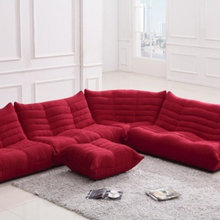 Modern Contemporary Red Fabric Sectional Sofa