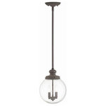 Livex Lighting - Livex Lighting 50914-07 Northampton, 2 Light Pendant, Bronze/Dark Brown - The classic shaped hand crafted clear seeded glassNorthampton 2 Light  Bronze Clear Seeded UL: Suitable for damp locations Energy Star Qualified: n/a ADA Certified: n/a  *Number of Lights: 2-*Wattage:60w Candelabra Base bulb(s) *Bulb Included:No *Bulb Type:Candelabra Base *Finish Type:Bronze