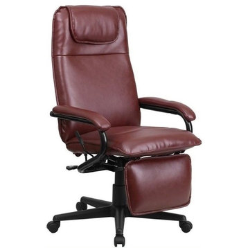 Scranton & Co Contemporary Faux Leather High Back Reclining Office Chair in Red