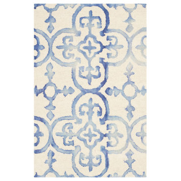 Safavieh Dip Dye Collection DDY711 Rug, Ivory/Blue, 2'x3'
