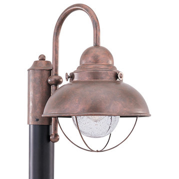 Sea Gull Sebring 1-Light Outdoor Post Lantern 8269-44, Weathered Copper