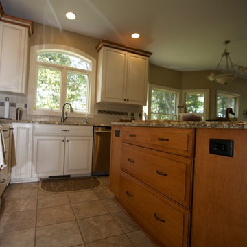 White Maple Transitional Kitchen With Custom Island in Takoma Park, MD