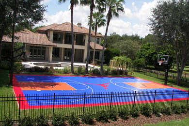 Inspiration for a large traditional backyard partial sun outdoor sport court in Orlando.