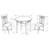 Dining Table Set, 3pcs Set, Small, 30" Round, Kitchen, Metal, Brown Marble Look
