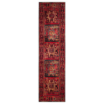 Safavieh Vintage Hamadan Collection VTH213 Rug, Red/Multi, 2'2" X 8'