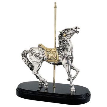 Carousel Horse Sculpture Silver Plated 7502