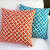 Outdoor Hockley Mandarin Or Teal Modern Geometric 18x18 Throw Pillow Set Of 2, M