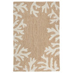 Liora Manne - Capri Coral Border Indoor/Outdoor Rug, Neutral, 2'x3' - This hand-hooked area rug features a neutral beige background white a coral motif border. A classic, subtle tropical motif, this rug will effortlessly compliment any space inside or outside your home. Made in China from a polyester acrylic blend, the Capri Collection is hand tufted to create bright multi-toned detailed designs with a high-quality finish. The material is flatwoven, weather resistant and treated for added fade resistant making this the perfect rug for indoor or outdoor placement. This soft, durable piece is ideal for your patio, sunroom and those high traffic areas such as your entryway, kitchen, dining room and living room. A fresh take on nautical style, these area rugs range in style from coastal to tropical motifs that beautifully accent your home decor. Limiting exposure to rain, moisture and direct sun will prolong rug life.
