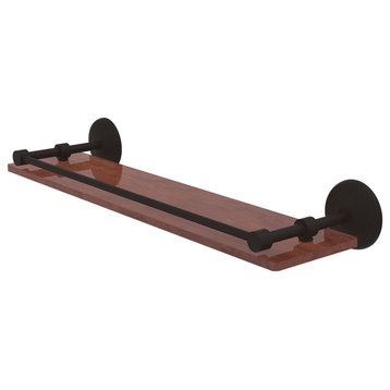 Monte Carlo 22" Solid Wood Shelf with Gallery Rail, Oil Rubbed Bronze