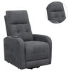Power Lift Massage Chair with Storage Pocket in Charcoal