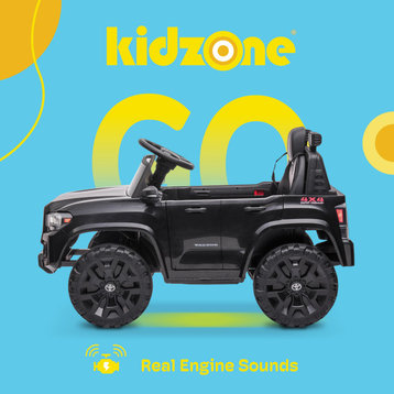 Kidzone 12V Ride-On Truck, Battery Powered Car for Kids - Black