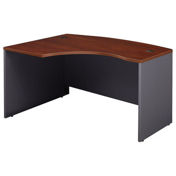 L-Shaped Desk, Hansen Cherry Top With Curved Edge and Grommet, Left Handed
