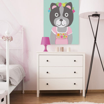"Fancy Animals III" Painting Print on Wrapped Canvas
