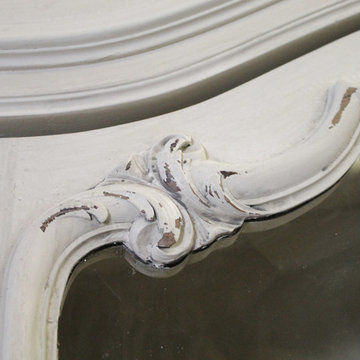 20th Century Louis XV Style Carved French Armoire Painted Antique White