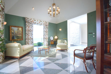 Inspiration for a contemporary living room remodel in Cleveland