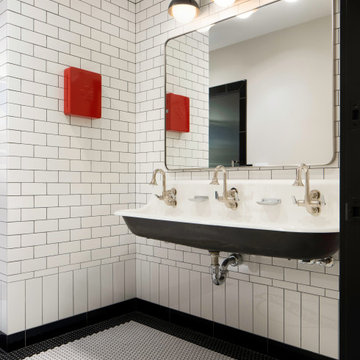 Modern Northwoods Residence Sauna Lower Level Bathroom